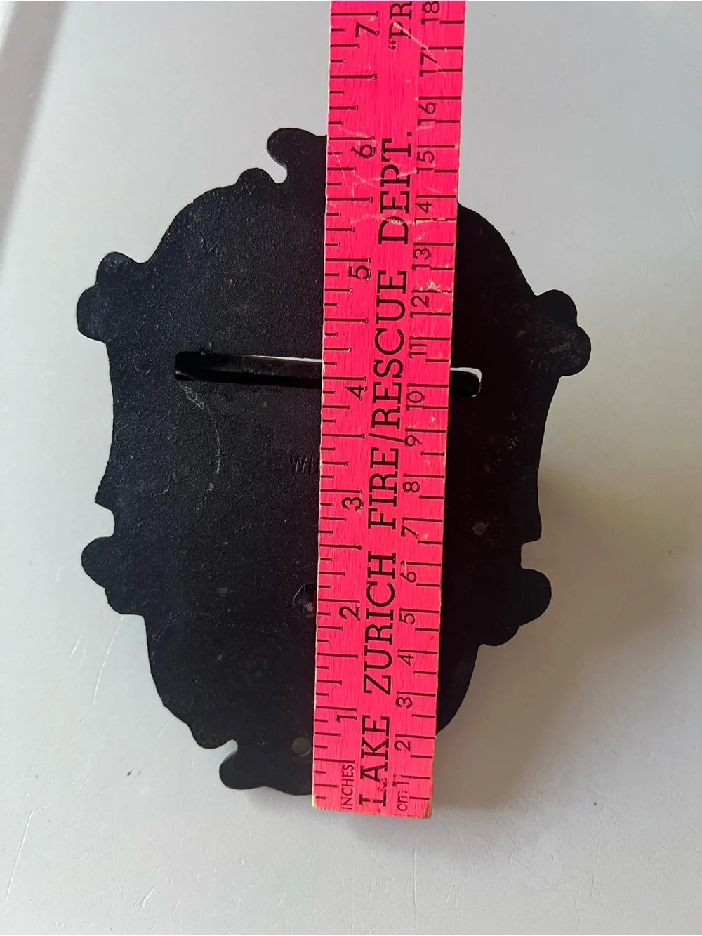 Vintage Wilton Cast Iron Wall Mounted Match Holder with hand painted highlights